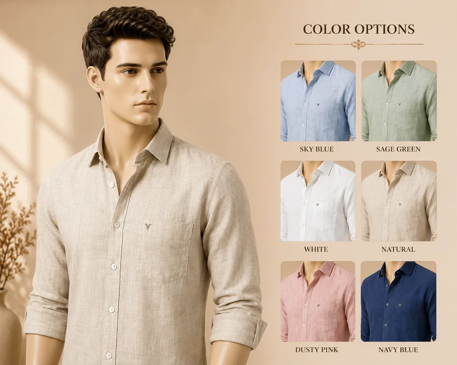 Linen casual shirt presented on a tailor's mannequin