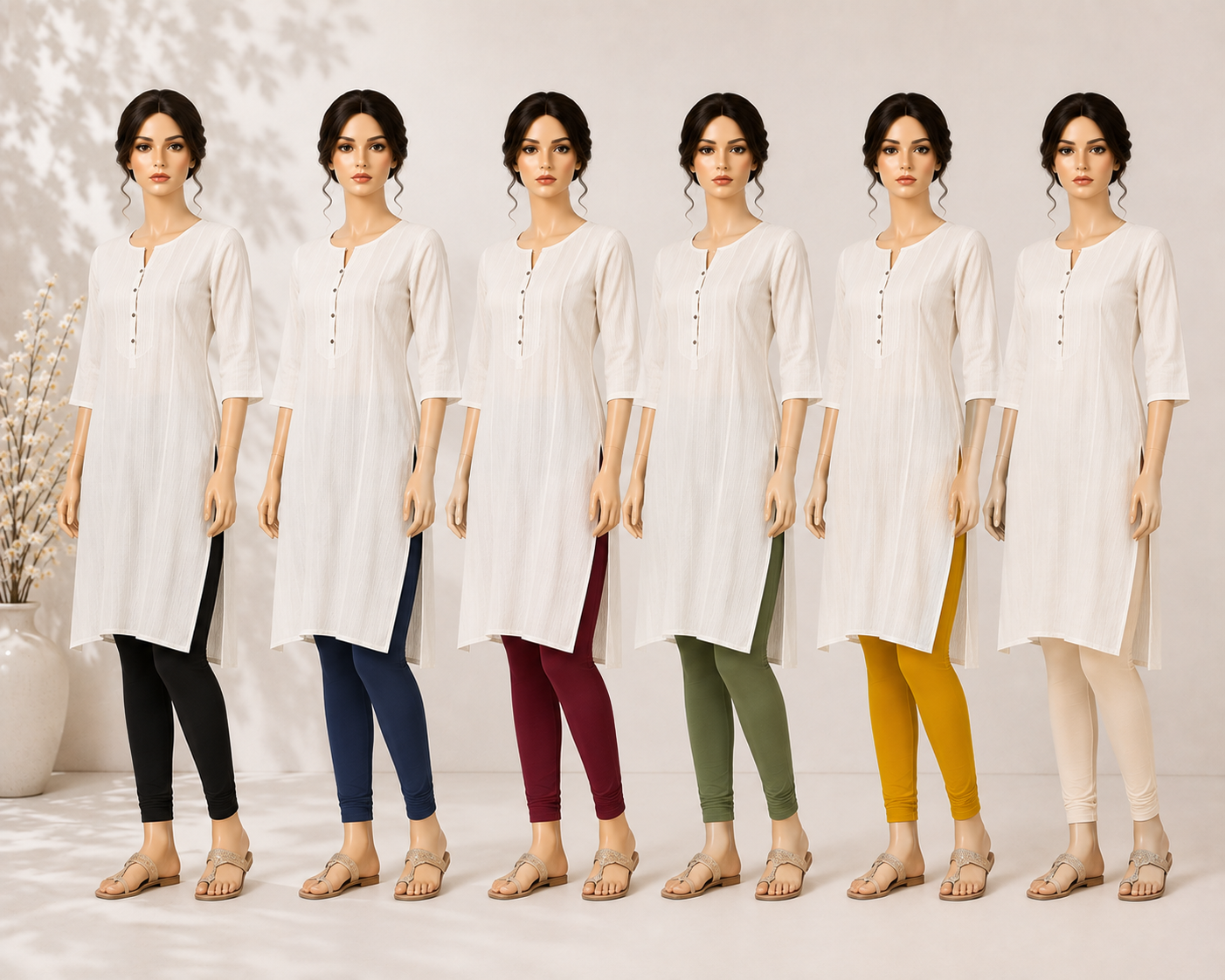 Ankle-Length Cotton shown across the range in the Cotton India showroom